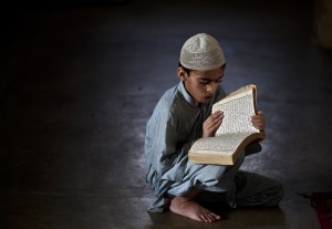 A Pakistani student reciting the Qur'an
