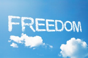 Freedom written in the sky